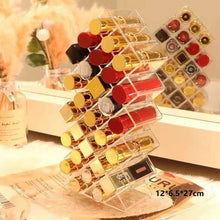 Load image into Gallery viewer, 26 Grids Transparent Lipstick Storage Box Acrylic Makeup Organizer Cosmetic Shelf Desktop Dressing Table Bathroom Use