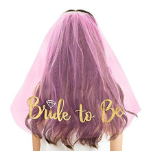 Load image into Gallery viewer, Bachelorette Party Supplies Crown Headband Veil Bride To Be Gilded Bride for Valentines Hen Party Night Wedding Bridal Shower
