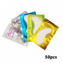 Load image into Gallery viewer, 50/100 Pairs/Lot Patches for Eyelash Extension Under Eye Pads Paper Patches Pink Lint free Stickers for False Eyelashes