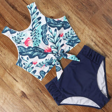 Load image into Gallery viewer, High Waist Bikini Leopard Swimsuit Women Bikini 2021 Floral Swimsuit Print High Neck Bikini Push Up Swimwear Snake Bathing Suit