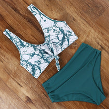 Load image into Gallery viewer, High Waist Bikini Leopard Swimsuit Women Bikini 2021 Floral Swimsuit Print High Neck Bikini Push Up Swimwear Snake Bathing Suit