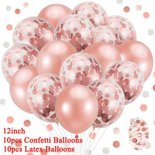 Load image into Gallery viewer, 20pcs Rose Gold Mixed Balloons Wedding Birthday Table Decoration Baby Shower Boy Girl Hen Bachelorette Party DIY New Year