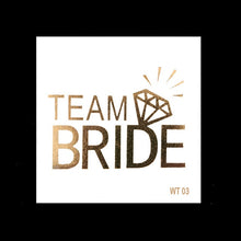 Load image into Gallery viewer, 10pc Bachelorette Party team Bride Bridesmaid tribe squad temporary tattoo Hen Night Golden Sticker bride to be wedding supplies