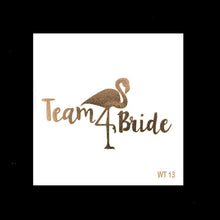 Load image into Gallery viewer, 10pc Bachelorette Party team Bride Bridesmaid tribe squad temporary tattoo Hen Night Golden Sticker bride to be wedding supplies