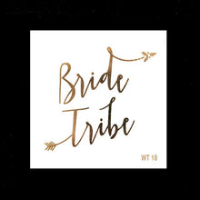 Load image into Gallery viewer, 10pc Bachelorette Party team Bride Bridesmaid tribe squad temporary tattoo Hen Night Golden Sticker bride to be wedding supplies