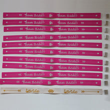 Load image into Gallery viewer, 10pc Bachelorette Party team Bride Bridesmaid tribe squad temporary tattoo Hen Night Golden Sticker bride to be wedding supplies