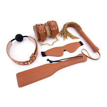 Load image into Gallery viewer, Elite BDSM Cognac Vegan Leather Set
