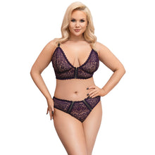 Load image into Gallery viewer, Cottelli Curves Delicate Lace Bralette And Briefs
