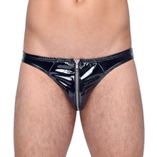 Load image into Gallery viewer, Black Level Vinyl Briefs With Zip Black
