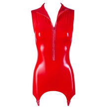 Load image into Gallery viewer, Zip Up Latex Basque Red
