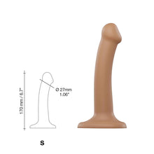 Load image into Gallery viewer, Strap On Me Silicone Dual Density Bendable Dildo Small Caramel
