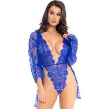 Load image into Gallery viewer, Leg Avenue Floral Lace Teddy and Robe
