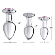 Load image into Gallery viewer, Pink Gem Glass Anal Plug Set
