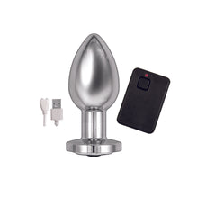 Load image into Gallery viewer, Ass Sation Remote Vibrating Butt Plug Silver
