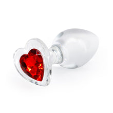 Load image into Gallery viewer, Crystal Desires Glass Heart Medium Butt Plug
