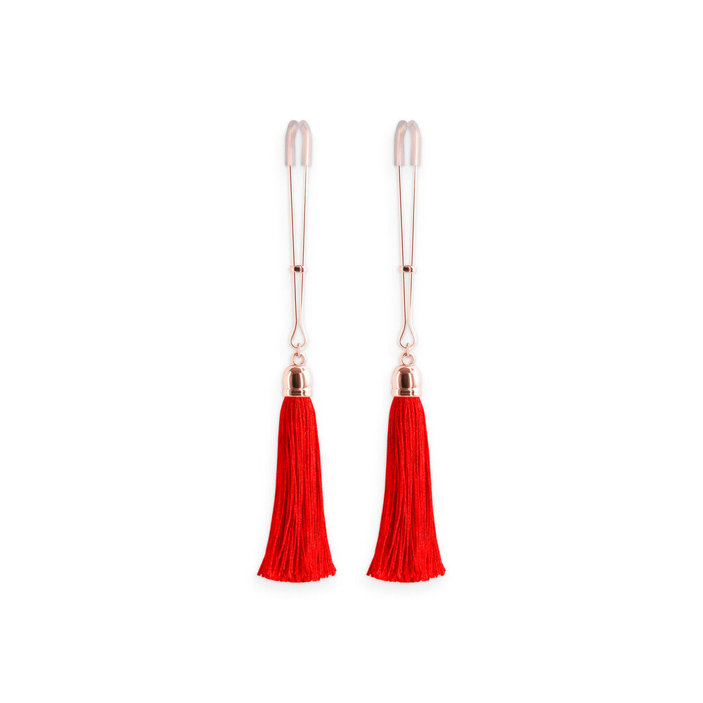 Bound Nipple Clamps Red Tassel