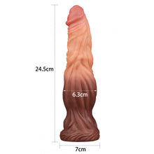 Load image into Gallery viewer, Lovetoy 9.5 Inch Dual Layered Silicone Cock Flesh Brown
