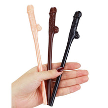 Load image into Gallery viewer, Lovetoy Pack Of 9 Willy Straws Black Brown And Pink
