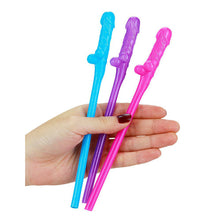 Load image into Gallery viewer, Lovetoy Pack Of 9 Willy Straws Blue Pink And Purple
