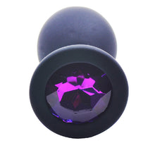 Load image into Gallery viewer, Small Black Jewelled Silicone Butt Plug
