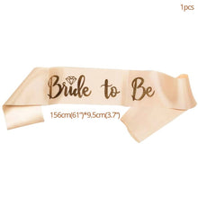Load image into Gallery viewer, Rose Gold Team Bride To Be Balloons Bridal Crown Sash Badge Bachelorette Party Wedding Decoration Hen Party Accessories Supplies
