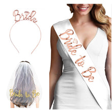 Load image into Gallery viewer, Wedding Decorations Bridal Shower Wedding Veil Team Bride To Be Satin Sash Bachelorette Party Girl Hen Party Decoration Supplies
