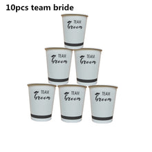 Load image into Gallery viewer, 10/20pcs Team Bride Paper Cup for Bridal Shower Wedding Decoration DIY Bachelorette Party Bride Cup Hen Night Bridesmaid Gift-S
