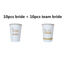 Load image into Gallery viewer, 10/20pcs Team Bride Paper Cup for Bridal Shower Wedding Decoration DIY Bachelorette Party Bride Cup Hen Night Bridesmaid Gift-S

