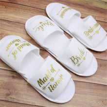 Load image into Gallery viewer, 1 pair bride shower bride wedding decoration bridesmaid hen party spa soft slippers ladies bachelorette party supplies gifts-C
