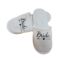 Load image into Gallery viewer, 1 pair bride shower bride wedding decoration bridesmaid hen party spa soft slippers ladies bachelorette party supplies gifts-C
