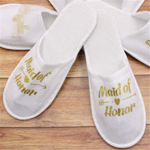 Load image into Gallery viewer, 1 pair bride shower bride wedding decoration bridesmaid hen party spa soft slippers ladies bachelorette party supplies gifts-C
