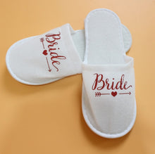 Load image into Gallery viewer, 1 pair bride shower bride wedding decoration bridesmaid hen party spa soft slippers ladies bachelorette party supplies gifts-C
