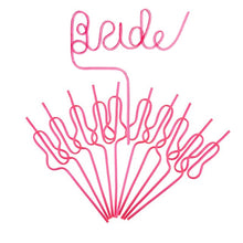 Load image into Gallery viewer, 11 Piece Straws Bachelorette Party Favors Bride Straw for Bachelorette Party Decorations Hen Party Supplies

