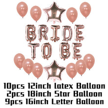 Load image into Gallery viewer, Rose Gold Team Bride To Be Balloons Bridal Crown Sash Badge Bachelorette Party Wedding Decoration Hen Party Accessories Supplies
