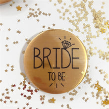 Load image into Gallery viewer, Bride To Be Golden Black Diamond Badge Hen Party Bridesmaid Decoration Bachelor Party Team Bride Badge Wedding Supplies  TW01
