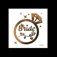 Load image into Gallery viewer, 10pc Bachelorette Party team Bride Bridesmaid tribe squad temporary tattoo Hen Night Golden Sticker bride to be wedding supplies
