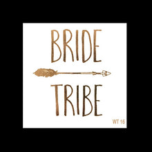 Load image into Gallery viewer, 10pc Bachelorette Party team Bride Bridesmaid tribe squad temporary tattoo Hen Night Golden Sticker bride to be wedding supplies
