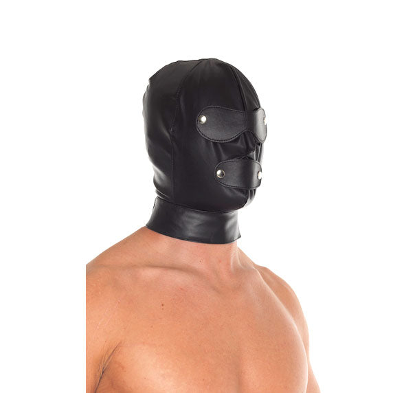 Leather Full Face Mask With Detachable Blinkers